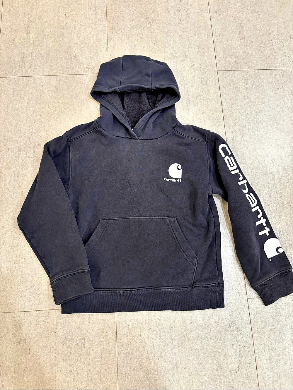 Carhartt Boys Graphic Logo Hoodie Small Black
